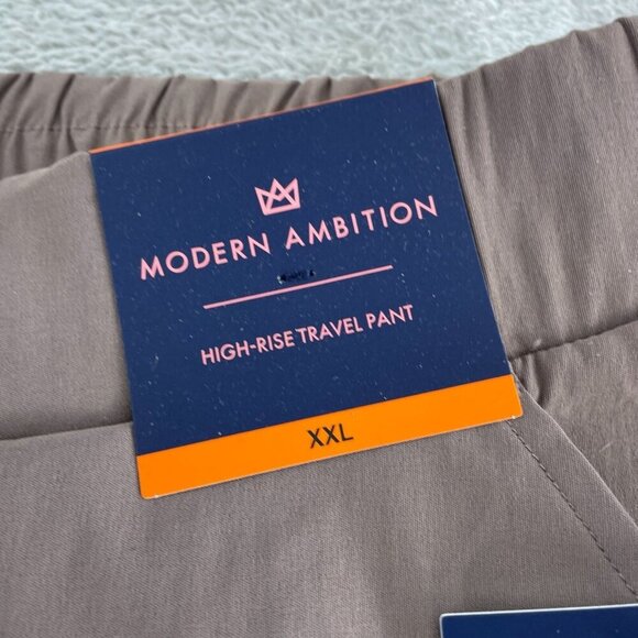 Modern Ambition High-Rise Travel Pants XXL Beige Elastic Waist Womens 1624 - Picture 9 of 15